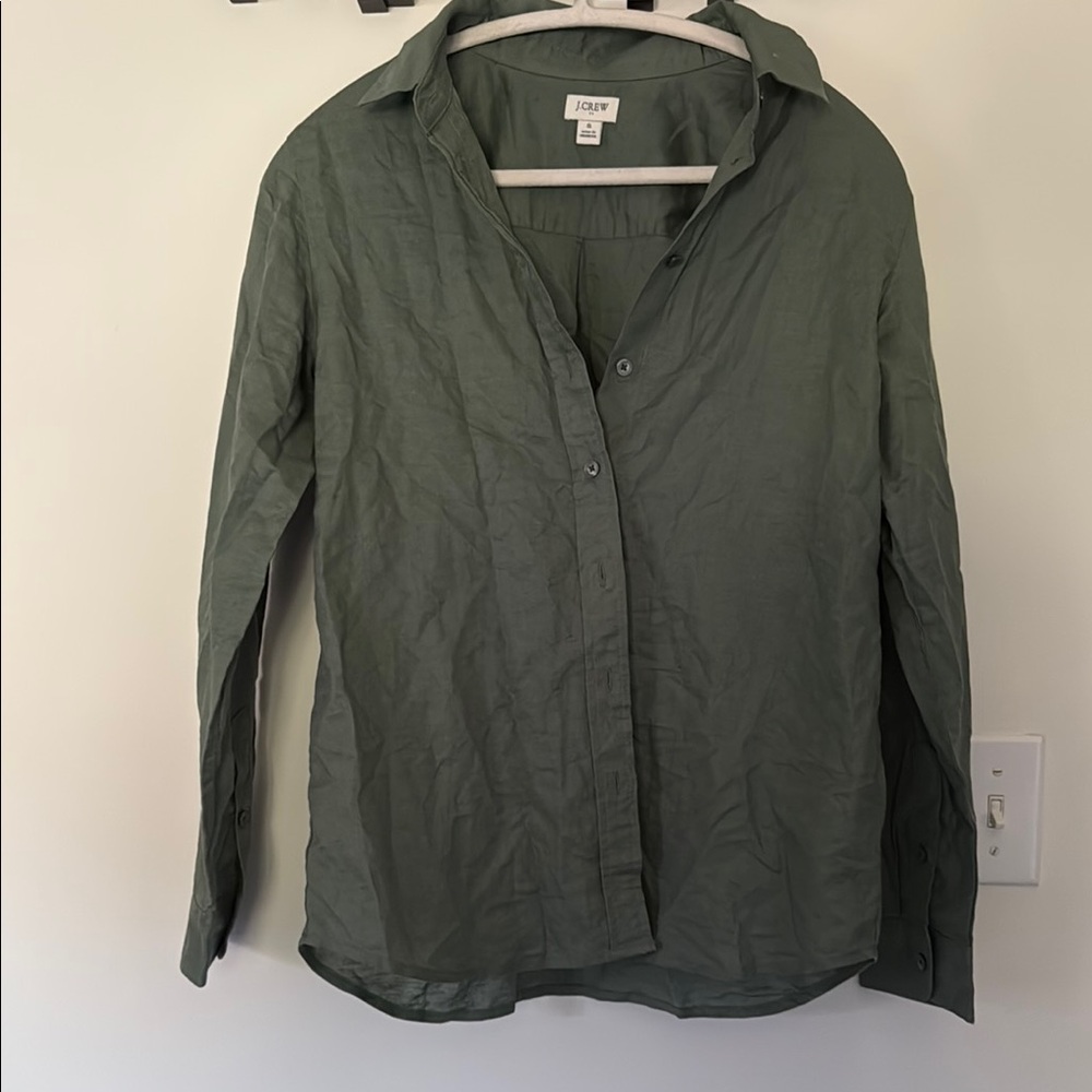 J. Crew Olive Long Sleeve Shirt